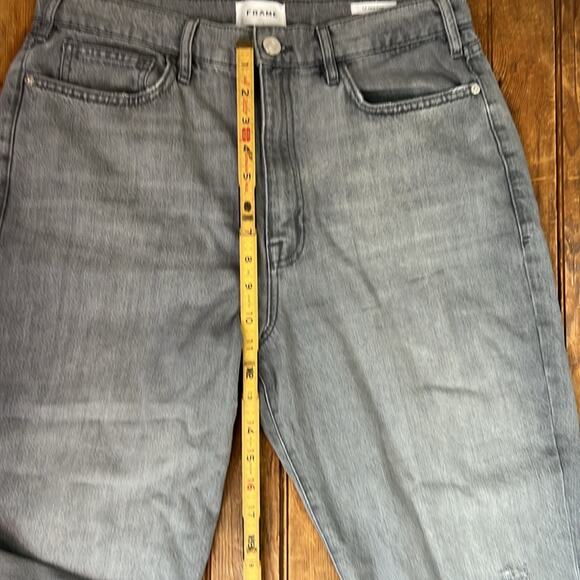 Frame women’s Le Jane Crop Denim Light Gray wide leg high rise Jeans size 31 - Picture 4 of 9